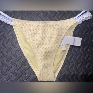 Hollister Yellow crochet Bikini Bottom with lace side straps